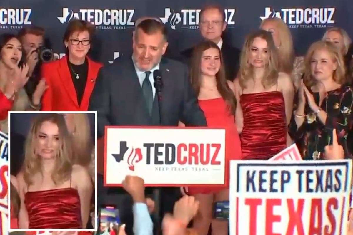 image for Ted Cruz’s daughter caught wincing and telling mom not to clap as senator praises Trump during victory speech