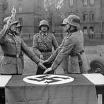 image for German soldiers pledging an oath of unconditional obedience to Adolf Hitler