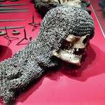 image for A skull still in its chainmail from the Battle of Visby in 1361 during the Danish-Hanseatic war