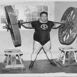 image for Olympic weightlifter Paul Anderson, he trained with a homemade barbell on wagon wheels