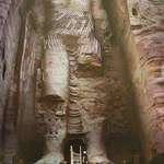 image for A Buddha statue in Afghanistan before its destruction in 1992