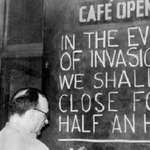 image for A notice outside a café in WW2 era Britain