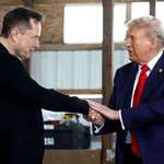 image for US President Elon Musk getting his ring kissed by 6-time bankrupted businessman Donald Trump