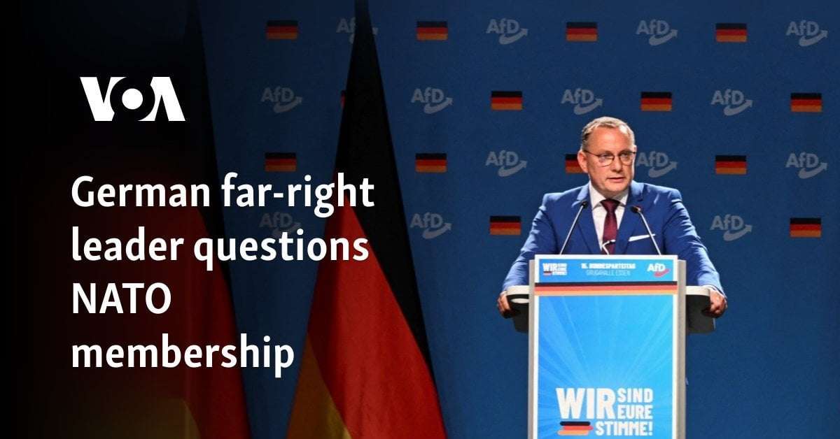 image for German far-right leader questions NATO membership