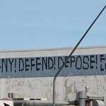 image for “Deny! Defend! Depose! Free Luigi!” graffiti in Tucson, Arizona