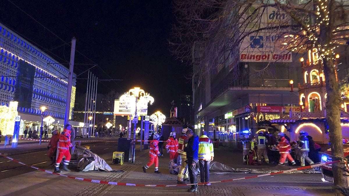 image for Multiple casualties after car drives into crowd at Christmas market in Germany