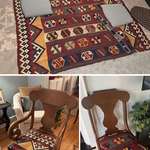 image for My wife used an old carpet to reupholster our dining room chairs