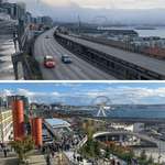 image for Seattle before and after removing the Alaskan Way Viaduct in 2020