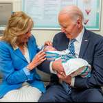 image for President Biden and his first Great-Grandchild.