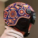 image for I covered my brothers helmet with beadwork inspired in my indigenous roots. He loved it!