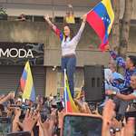 image for Venezuelan opposition leader Maria Corina Machado today - shortly before her arrest