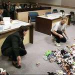 image for A divorcing couple divides their Beanie Baby collection with the help of a judge in court, 1999