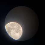 image for Mars and Earth’s moon, approximately 35 million miles away from each other.