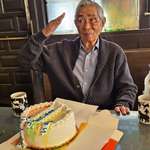 image for My grandfather's 97th birthday. The cake did not survive the drive