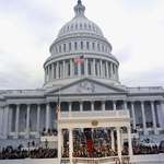 image for President Nixon’s 2nd Inauguration, the flags flown half staff to honor President Truman