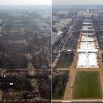 image for Obama’s 2009 Inauguration (Left) Compared to Trump’s 2016 Inauguration (Right)