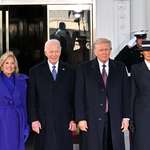 image for The Bidens greet President-elect Trump and incoming first lady Melania Trump at the White House.