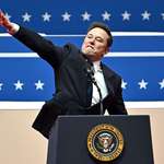 image for Elon musk doing a nazi salute at the whitehouse. Unreal