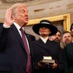 image for Trump does not place his hand on the Bible while taking the Oath of Office