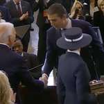 image for Only Trump capable of class and dignity: Barron Trump shakes hands with Biden