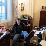 image for Richard Barnett, the man who put his feet on Nancy Pelosi’s desk has just been released from prison.