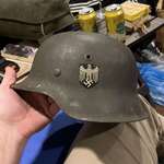 image for WWII helmet my grandpa took off a dead Nazi (the only good kind)