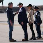 image for Gavin Newsom talks to Donald Trump upon arrival in CA.