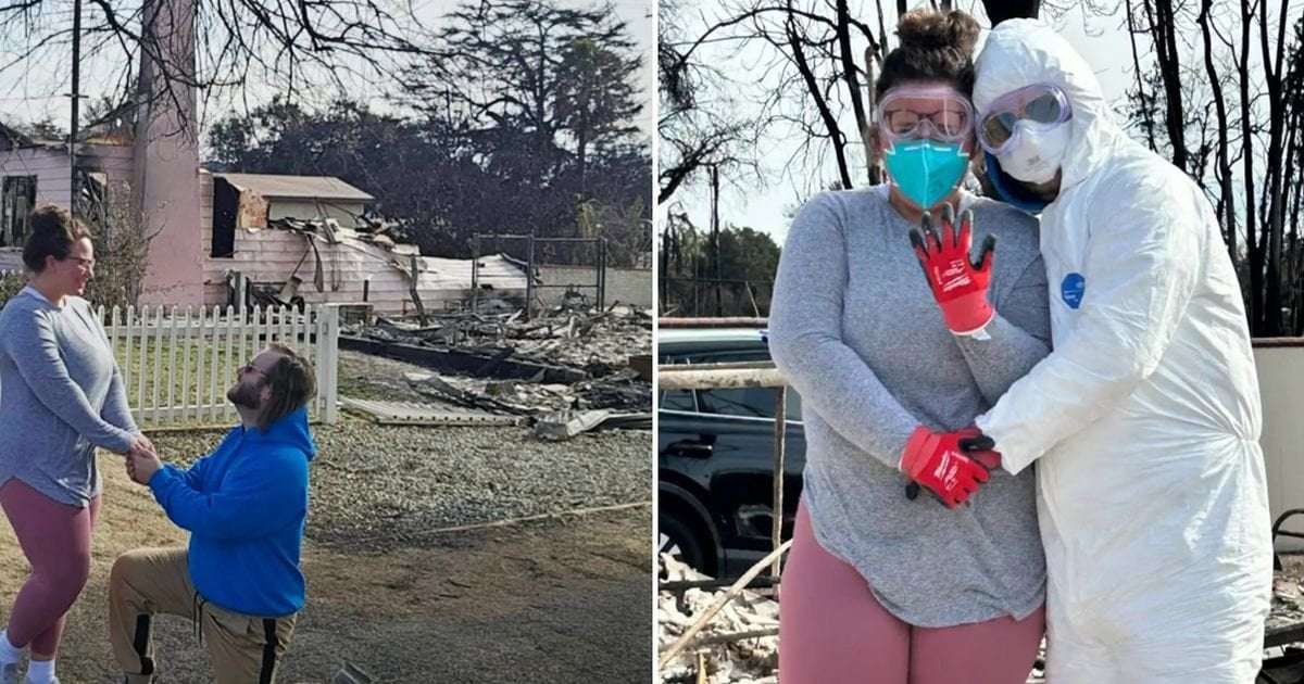 image for Man proposes to girlfriend after finding engagement ring in ashes of couple’s home destroyed by LA fires