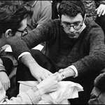 image for A young Bernie Sanders at the University of Chicago Racial Equality Sit-in, 1962.
