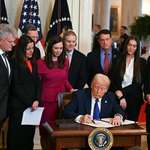 image for Racist Trump signs the Laken Riley Act into law. Such an embarrassing time to be an American.