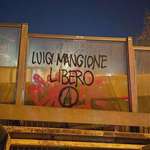 image for Luigi Mangione freedom graffiti in Rome, Italy
