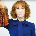 image for Kathy Griffin holding a depiction of President Donald Trump‘s bloodied head (2017)