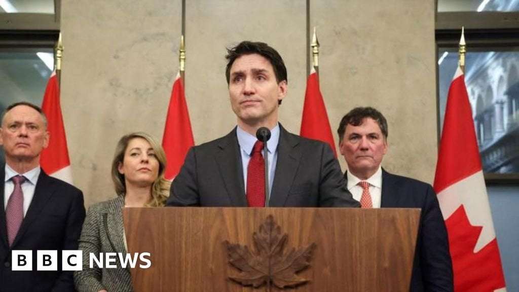 image for Trump tariffs booed in Canada as Trudeau calls for national unity