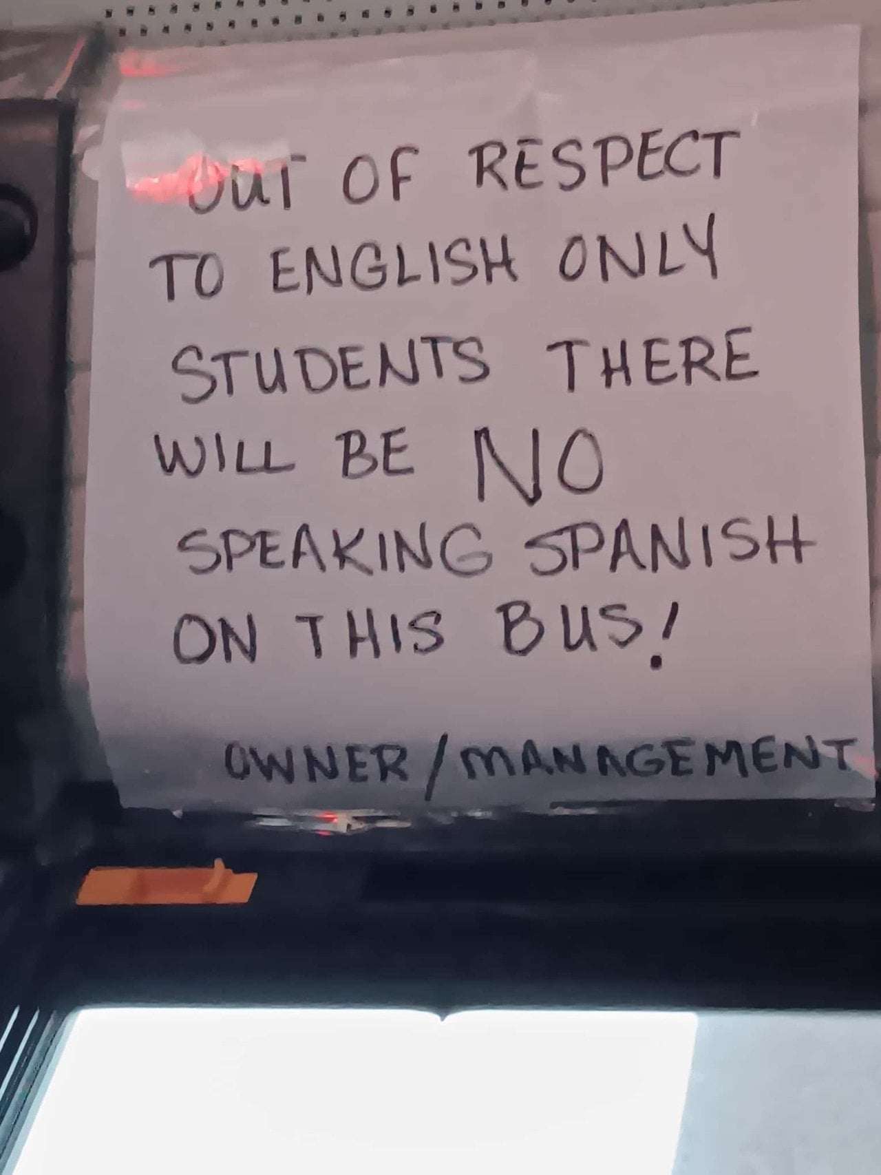 image for Central Pa. school bus had sign that said ‘NO speaking Spanish,’ transportation company responds
