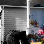 image for My grandparents put their American flag aside so they could put up their Trump flag (OC)