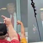 image for Trump getting the finger at a football game