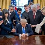image for Staff worship time around the Orange Jesus.