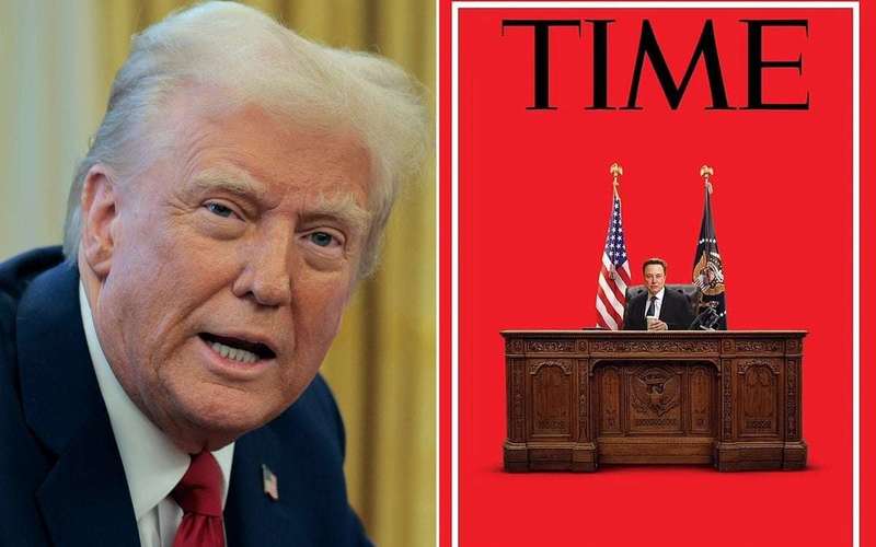 image for Trump turns on Time magazine after new cover shows Musk sitting behind his Resolute desk