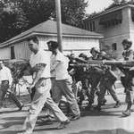 image for Members of the 101st airborne use bayonets on pro segregation students