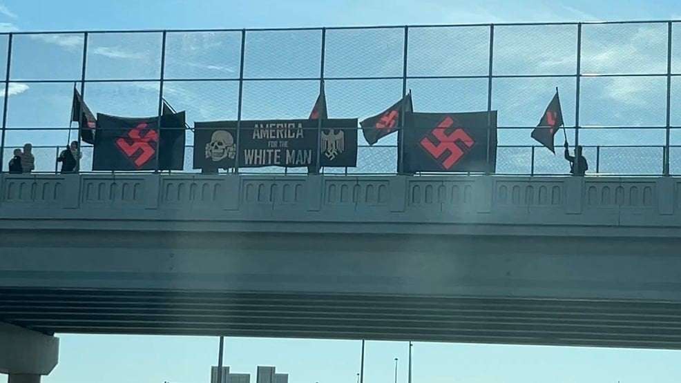 image for Neo-Nazis chased out of Greater Cincinnati, local residents set swastika flag ablaze