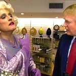 image for Rudy Giuliani in drag as Trump watches in bewilderment