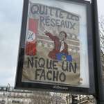 image for Found in Paris, Republique, France. “Leave the networks. Fuck a fascist.”