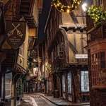 image for The Shambles, York England in the early morning. The best preserved medieval street in Europe
