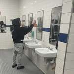 image for 2025 - Middle Schooler Spray Paints a Swastika on a Mirror After Kanye West's Recent X Meltdown