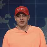image for Pete Davidson wearing a “Make Kanye 2006 again” hat on SNL, 2018.