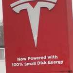 image for Altered Tesla sign in Birmingham, UK.