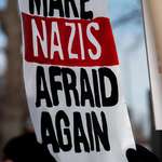 image for Words written on a cardboard sign, at a demonstration supporting Democracy in Indiana.