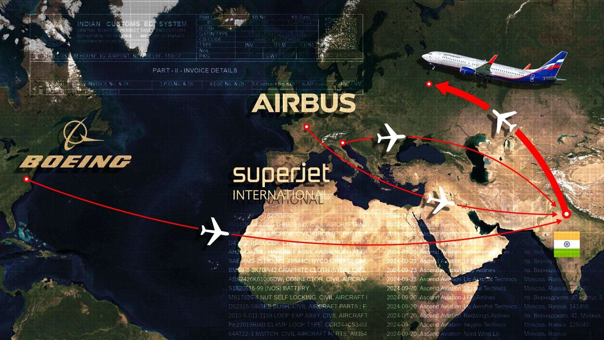 image for Boeing and Airbus shipments passed on to Russia via India, despite sanctions