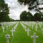 image for American cemetery in Normandy, a little reminder of how that arm raising thing ends.