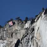 image for American flag flown upside down at Yosemite